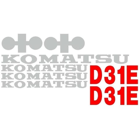 Aftermarket Komatsu Dozer D31E New Decal Set without Stripe KOMD31EDECALSET